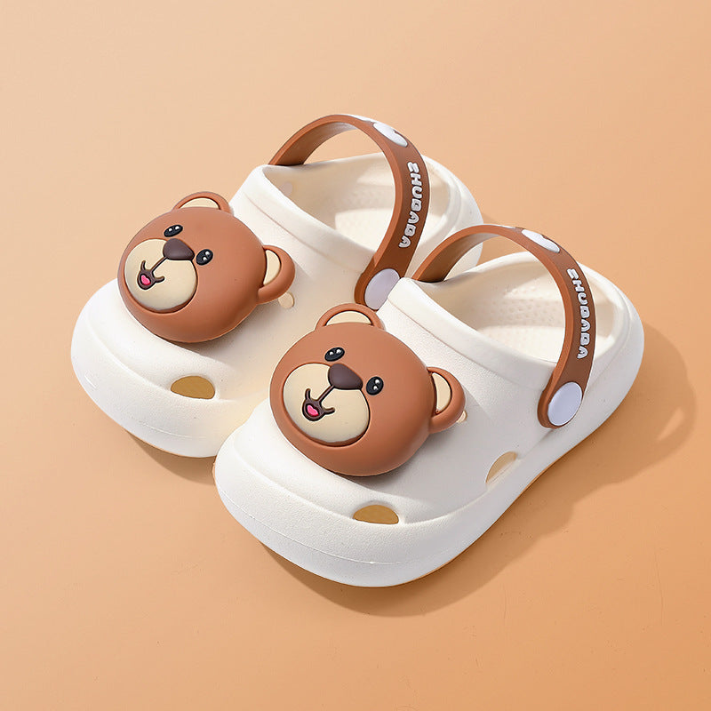 Children's Slippers Summer Cartoon Baby Soft Bottom Hole Shoes Boys And Girls Closed Toe Sandals