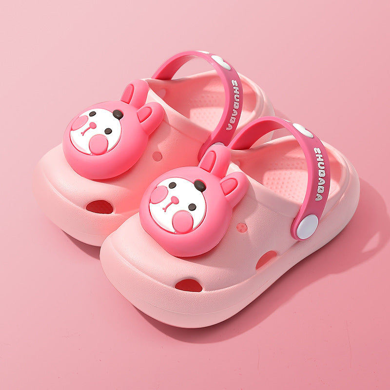 Children's Slippers Summer Cartoon Baby Soft Bottom Hole Shoes Boys And Girls Closed Toe Sandals