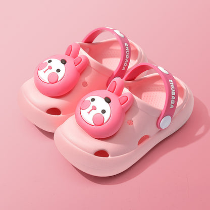 Children's Slippers Summer Cartoon Baby Soft Bottom Hole Shoes Boys And Girls Closed Toe Sandals