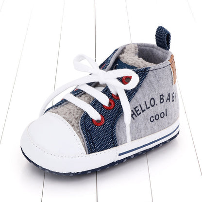 Canvas shoes color matching letters walking shoes