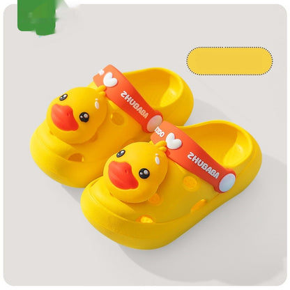 Children's Slippers Summer Cartoon Baby Soft Bottom Hole Shoes Boys And Girls Closed Toe Sandals