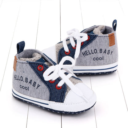 Canvas shoes color matching letters walking shoes