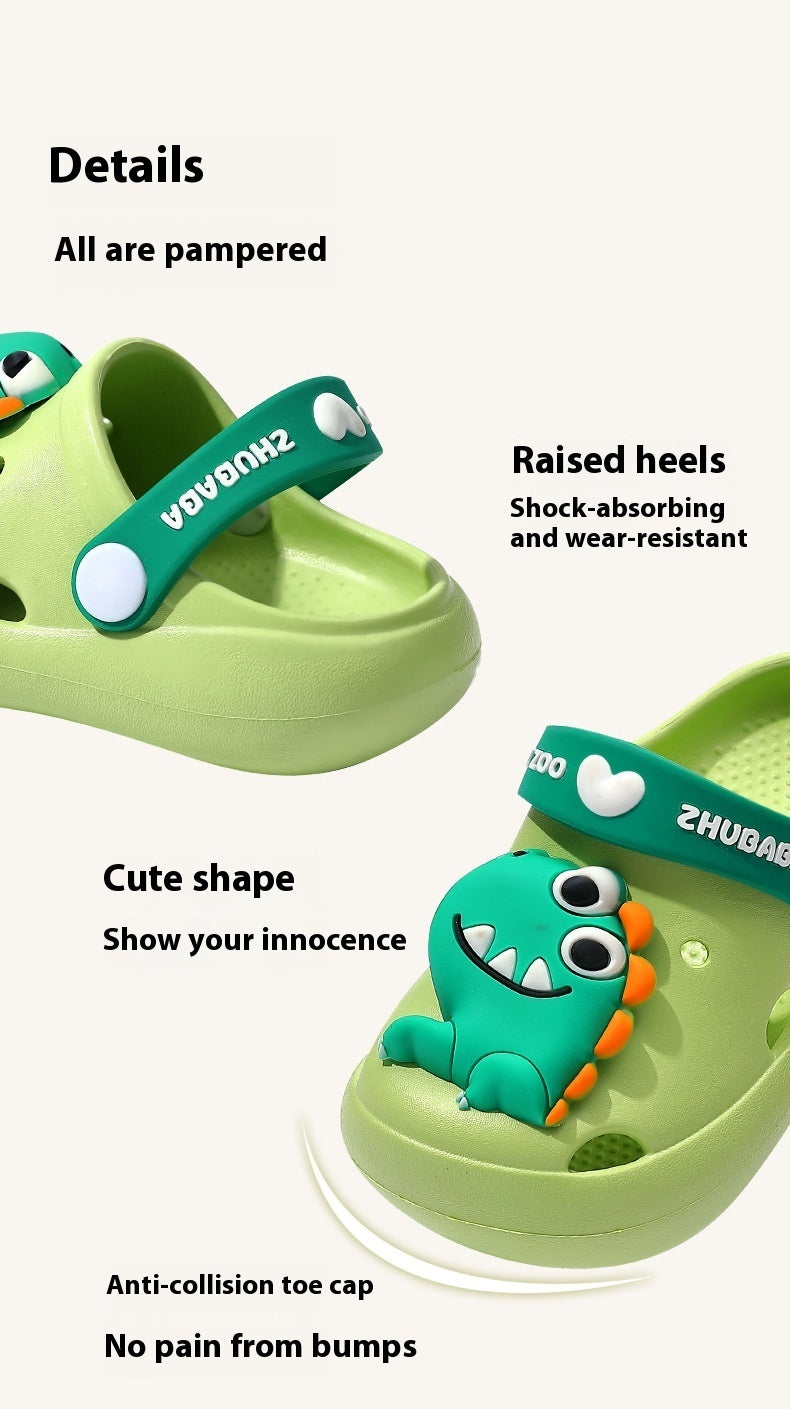 Children's Slippers Summer Cartoon Baby Soft Bottom Hole Shoes Boys And Girls Closed Toe Sandals