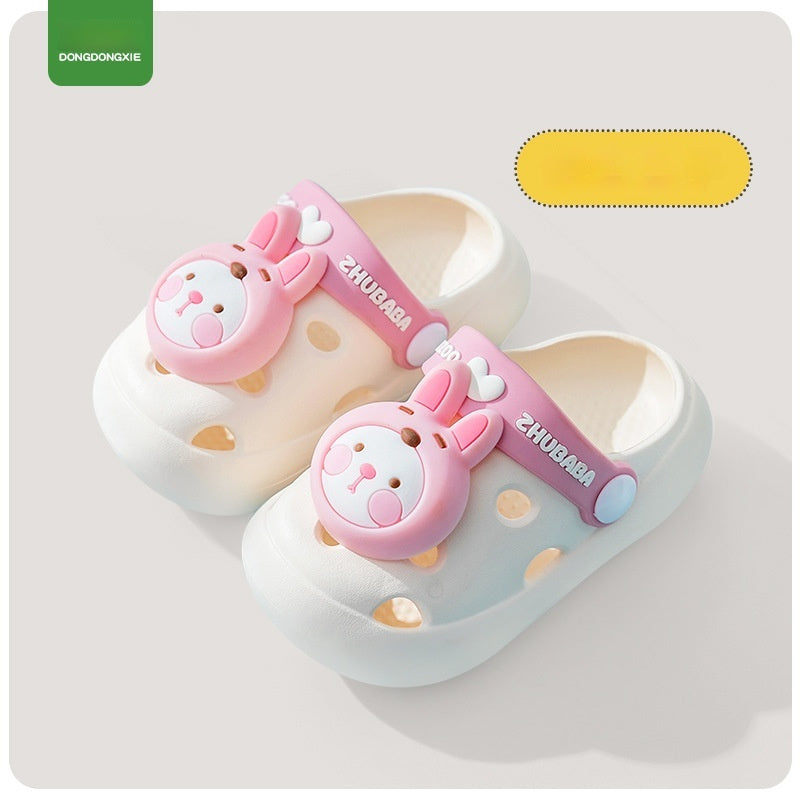 Children's Slippers Summer Cartoon Baby Soft Bottom Hole Shoes Boys And Girls Closed Toe Sandals