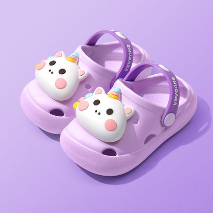 Children's Slippers Summer Cartoon Baby Soft Bottom Hole Shoes Boys And Girls Closed Toe Sandals