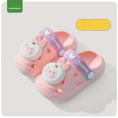 Children's Slippers Summer Cartoon Baby Soft Bottom Hole Shoes Boys And Girls Closed Toe Sandals